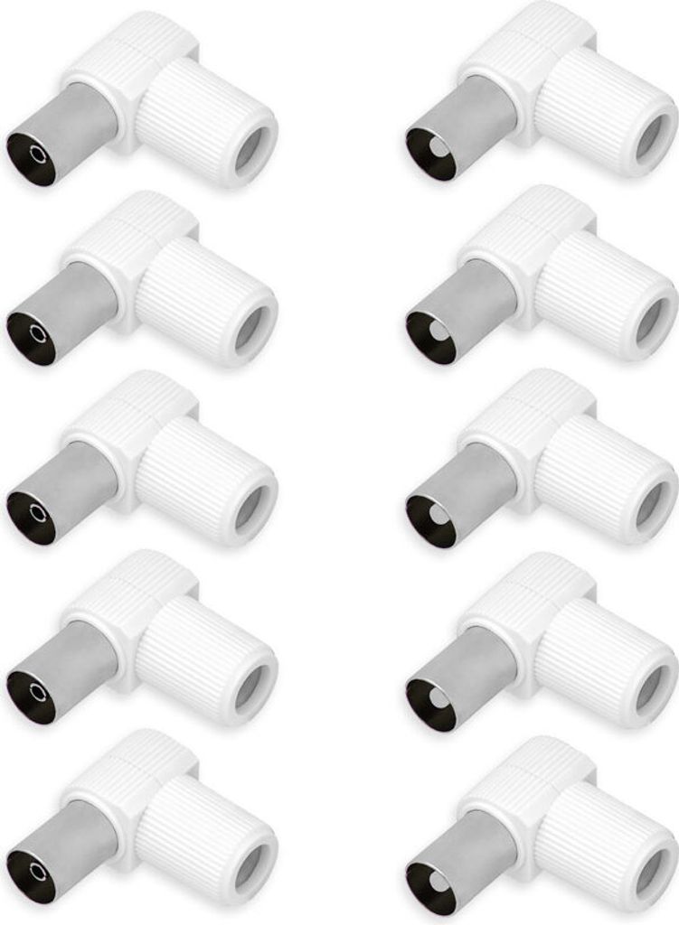 TV 5X Winkelstecker 5X Winkelbuchse Set Antennenstecker Kupplung Adapter Stecker Buchse Koaxialkabel