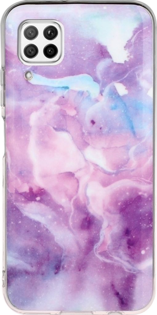 Mobigear Marble Huawei P40 Lite Hülle Flexibles TPU Backcover - Lila