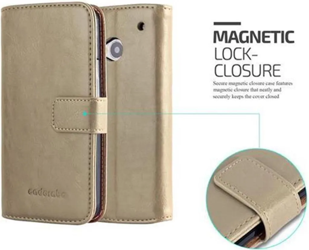 Cadorabo cover per HTC ONE M7 cover protettiva in marrone cellulare cover libro case case case lusso - 6