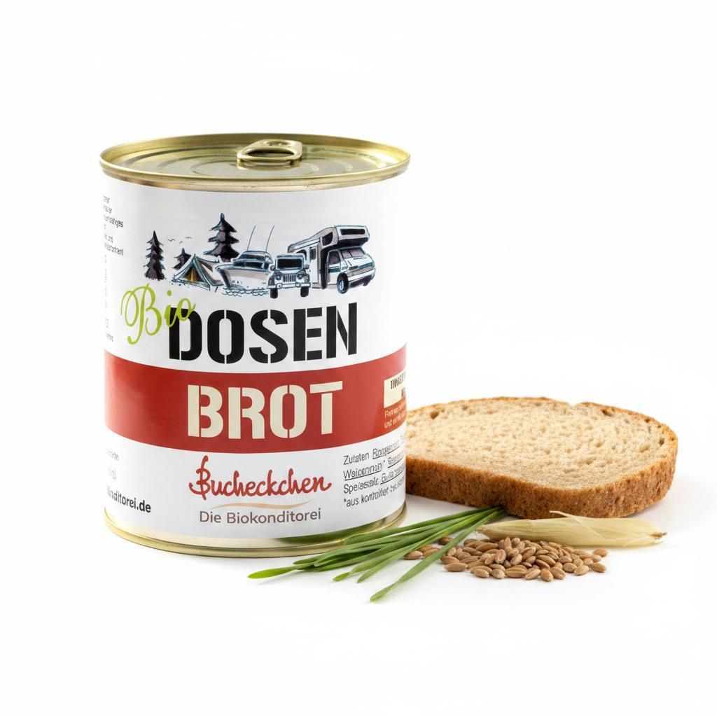 Dosenbrot Dinkelschrotbrot 6x400g Vegan 5 Jahre haltbar Camping Outdoor Prepper Nahrung DE-ÖKO-001