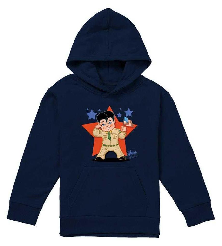 Elvis Presley - "Lil G I" Kapuzenpullover für Kinder TV33809 (116) (Marine)