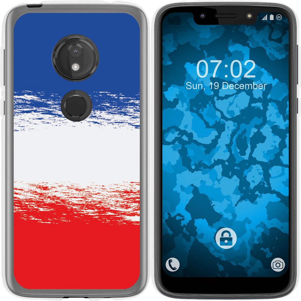 PhoneNatic Case kompatibel mit Motorola Moto G7 Play Silikon-Hülle WM France M5