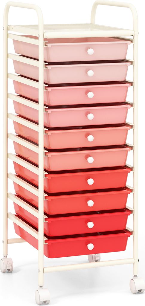 Carrello COSTWAY con 10 cassetti impilabili, carrello Immagine del prodotto 