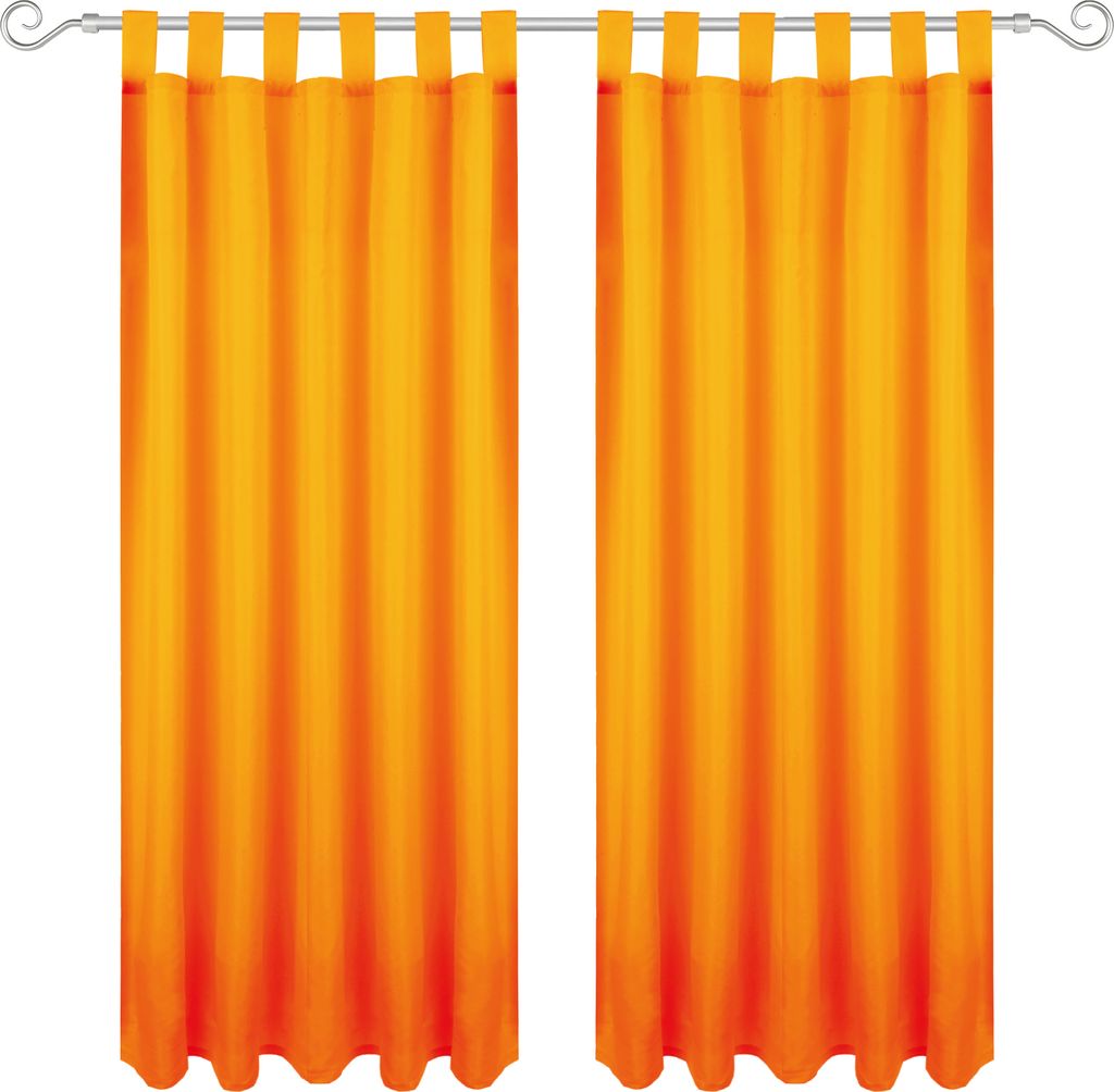 Gardine mit Schlaufen 140x225 cm ( Breite x Länge ) in Hellorange, blickdichter Vorhang, Schlaufenvorhang in vielen Variationen