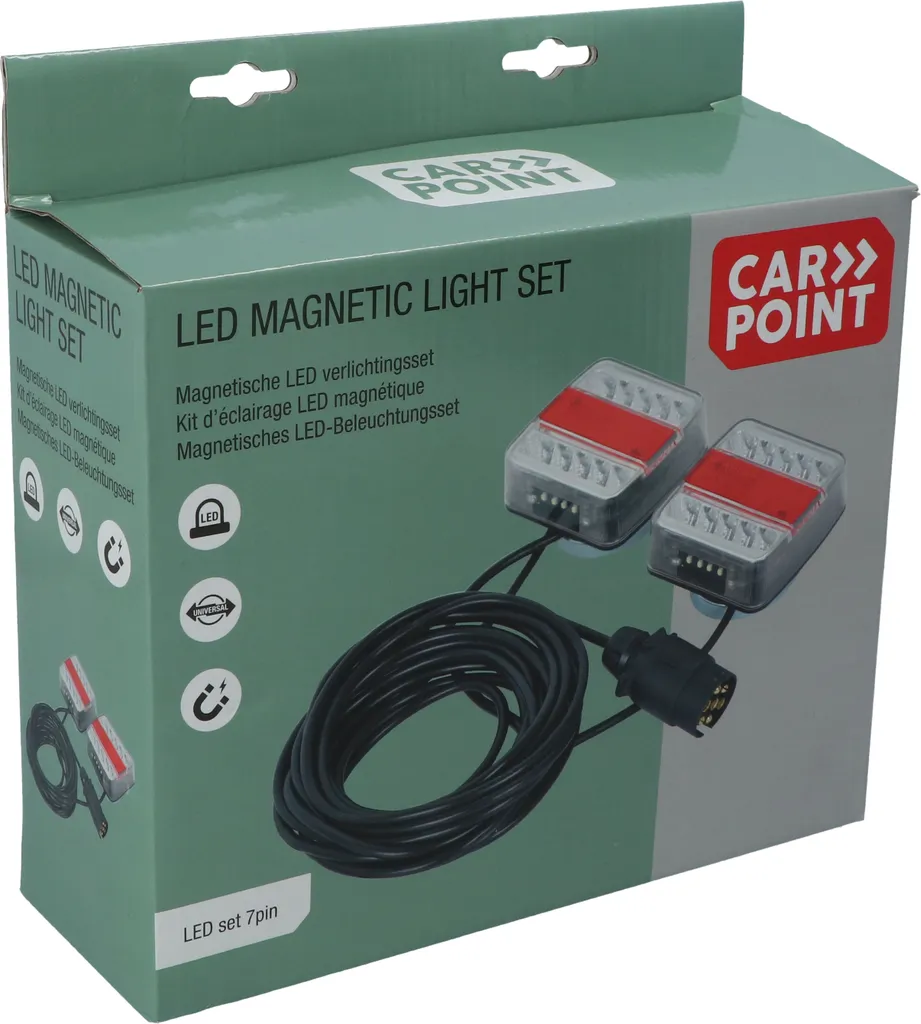 Feux de remorque LED aimantés Carpoint avec câble de 7m et prise 7 broches - 3