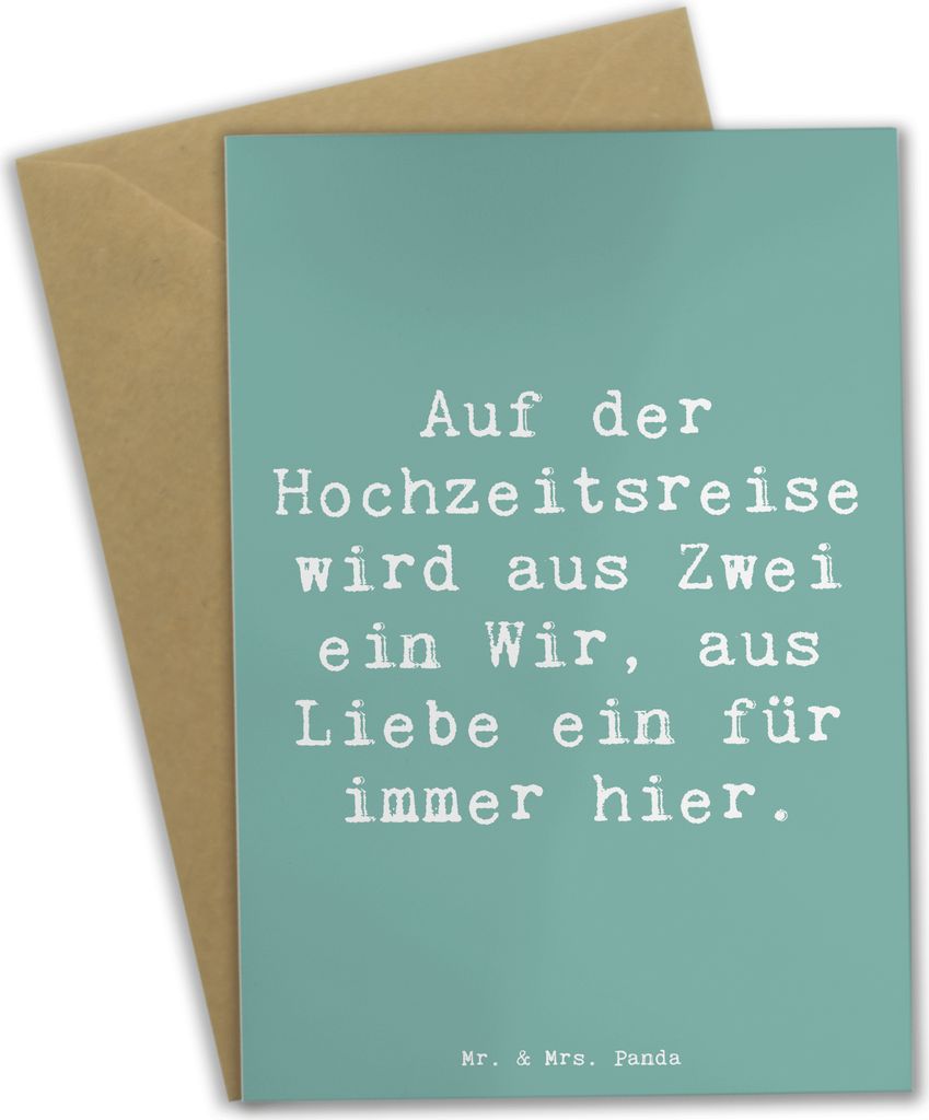 Mr. & Mrs. Panda Grußkarte Spruch Hochzeitsreise Ewige Liebe - Meeresbrise - Geschenk, firmungskarte, Heirat, Erinnerung, gemeinsame Reise, Entspa...