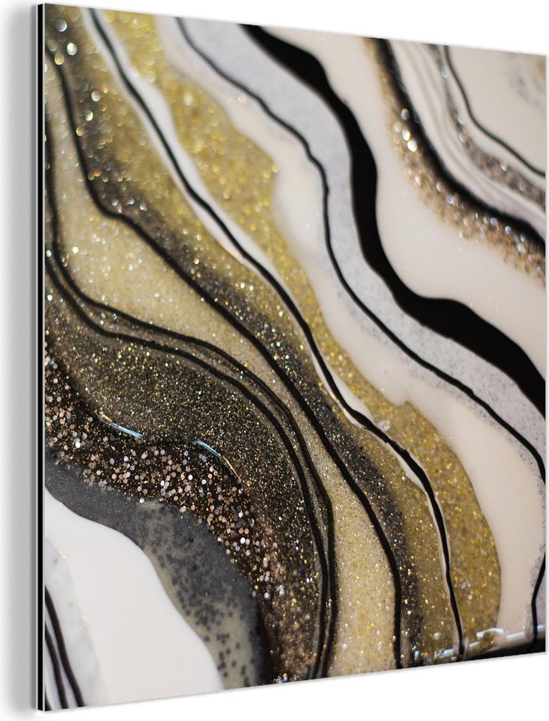 MuchoWow Wanddekoration Metall Metallbild Wandkunst 20x20 cm Edelstein - Abstrakt - Marmor - Natur MuchoWow Aluminium Gemälde - Alu Dibond Bilder