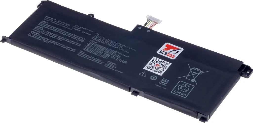 Batteria T6 Power per laptop Asus, codice articolo C41N2002, Li-Poly, 15,4 V, 4190 mAh (64 Wh), nera