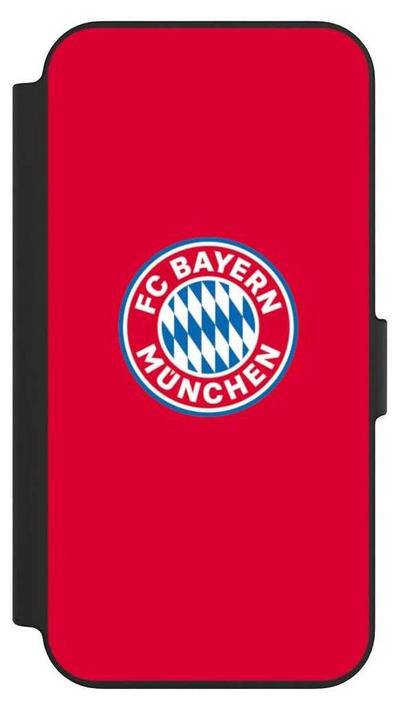 NIVOCASE Klapphülle für Apple iPhone 13 Handyhülle aus Kunst Leder NIVOflip schwarz FC Bayern München FCB Logo