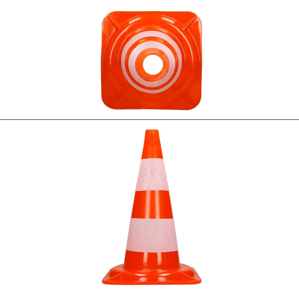 KIRNER 10x Verkehrsleitkegel reflektierende Warnleitkegel Pylone Orange-Weiß Lei 