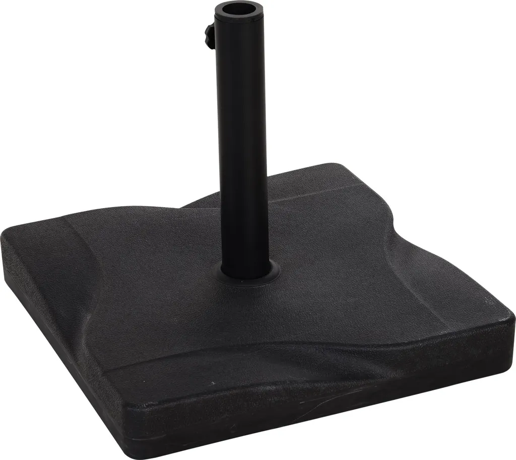 Support Parasol Stable 20 kg Noir Outsunny pour Terrasse et Patio Carré