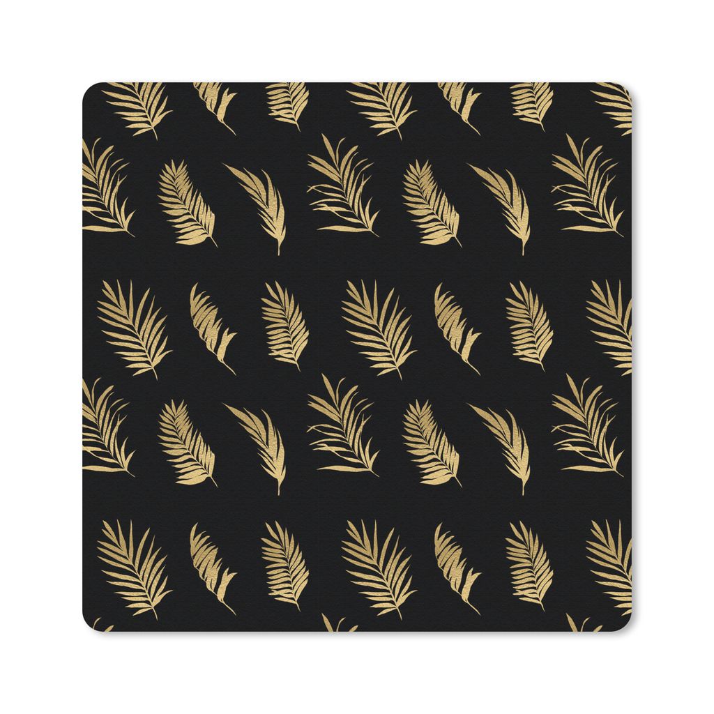 MuchoWow Mauspad Mousepad Tropical - Schwarz - Blatt 30x30 cm - Mousepads - Maus Mat - Pad - Mausunterlage - Gaming