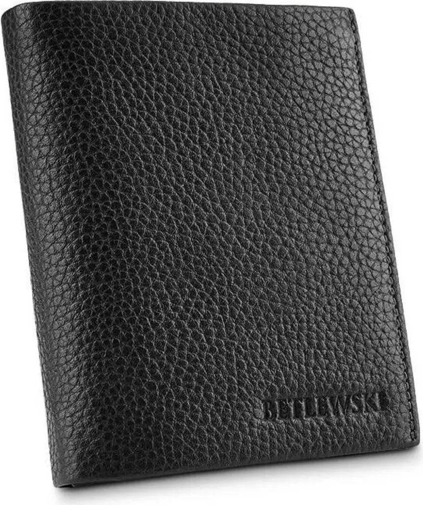Portefeuille Betlewski BPMCF70CZARNY57802 en Cuir Noir avec Protection RFID