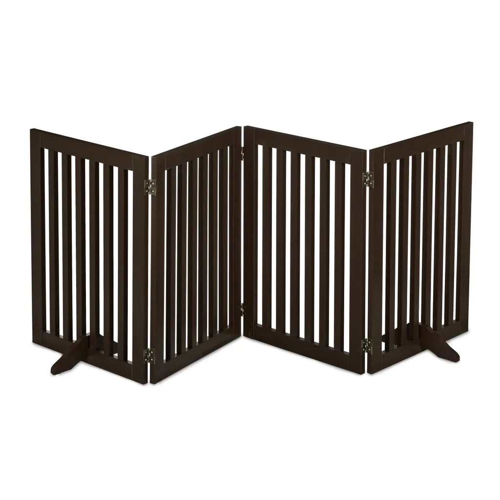 Relaxdays Barrière Marron 70 cm - Clôture de Protection pour Chiens