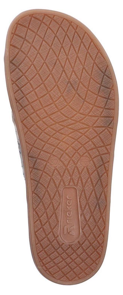 Rieker Damen Pantolette mit Plateau und Blumenapplikation V4050, Größe:38 EU, Farbe:Beige