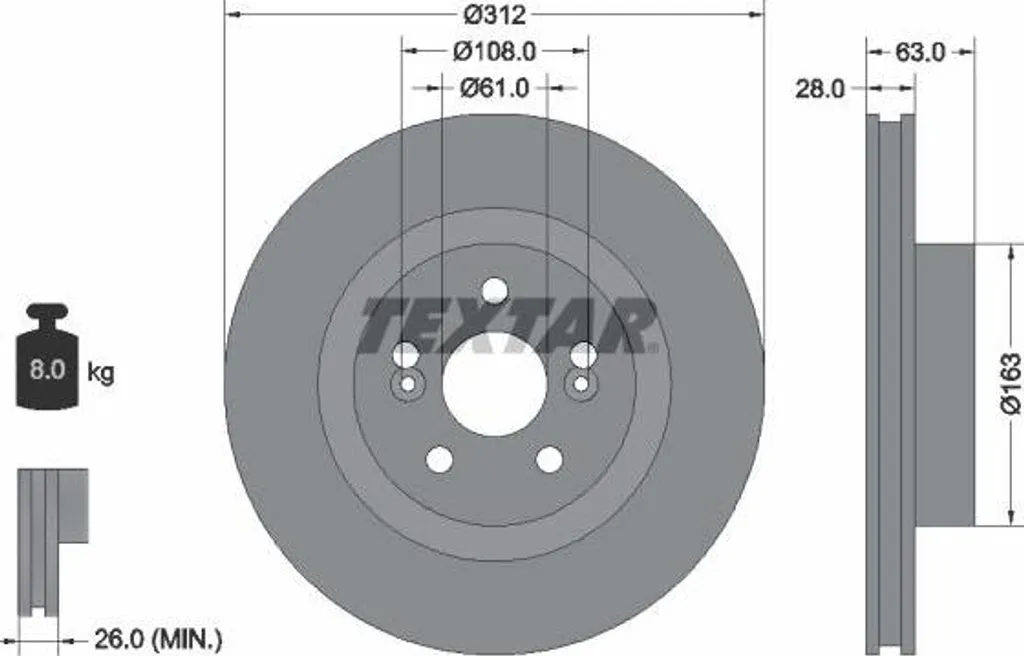 Disque de frein 7701208130 pour entretien Renault Megane et Clio II