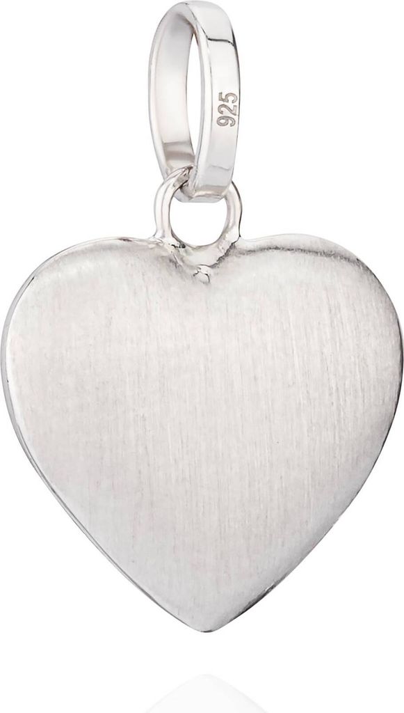 12x11mm Herz Kettenanhänger massiv 925 Silber matt Anhänger klassische Herzform