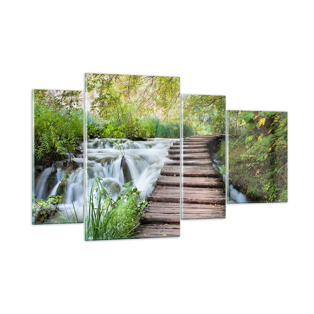 Bilder auf glas - Nationalpark Natur Kieselsteine - 120x70cm - Glasbilder - Wandbilder - Kunstdruck - zum Aufhängen bereit - Wanddekoration aus Gl...