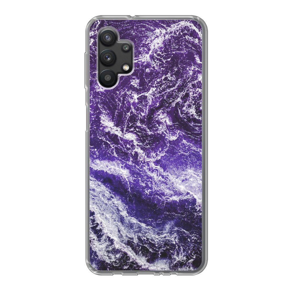 MuchoWow Handyhülle Schutzhülle Hülle für Samsung Galaxy A32 5G Mineralien - Muster - Naturstein Silikon Softcase Handy Hülle - Softcase