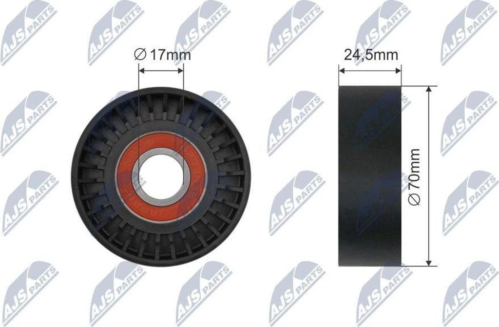NTY RNK-CT-005 Spannrolle Keilrippenriemen 70mm für FIAT Ducato Kastenwagen (250, 290) Ducato Pritsche / Fahrgestell (250, 290) Ducato Bus (250, 290)