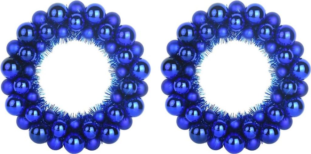 Weihnachtsballkränze 2 pcs Blau 33 x 33 x 7 cm Polystyrol