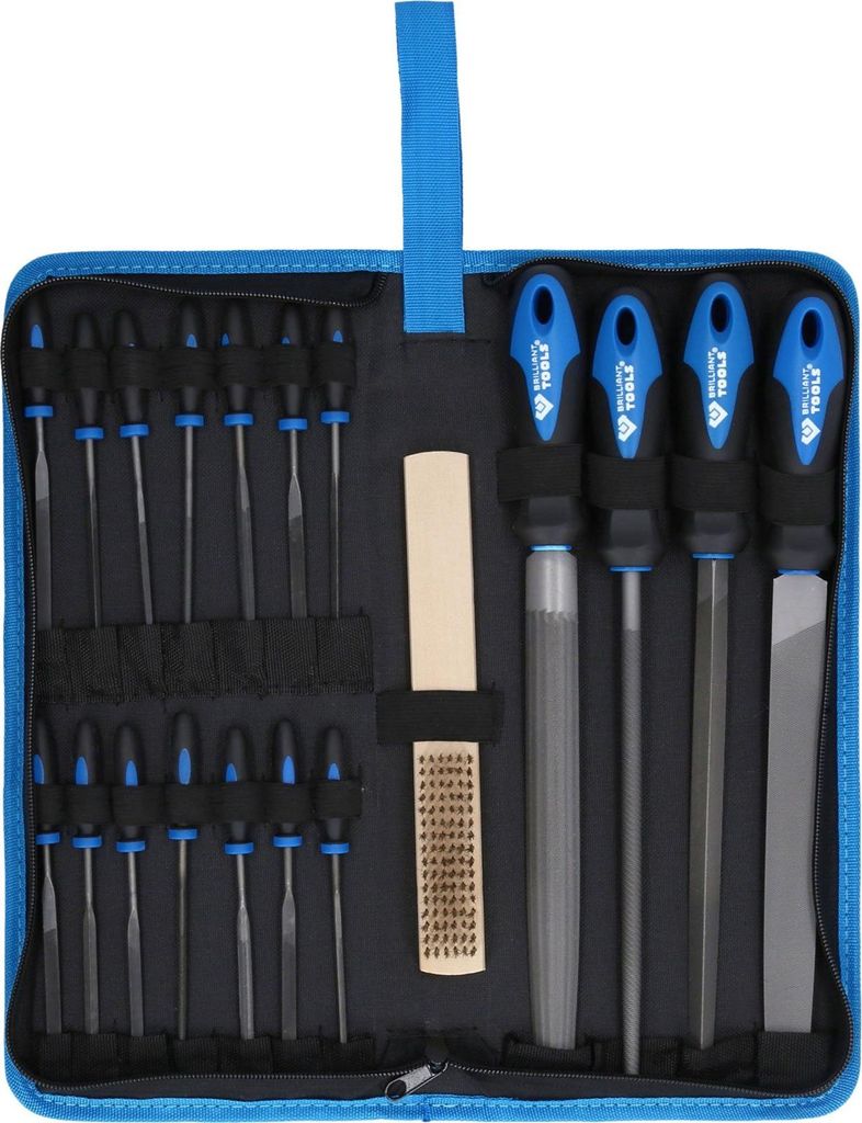 Brilliant Tools Feilen-Satz mit Feilenbürste, 19-tlg.
