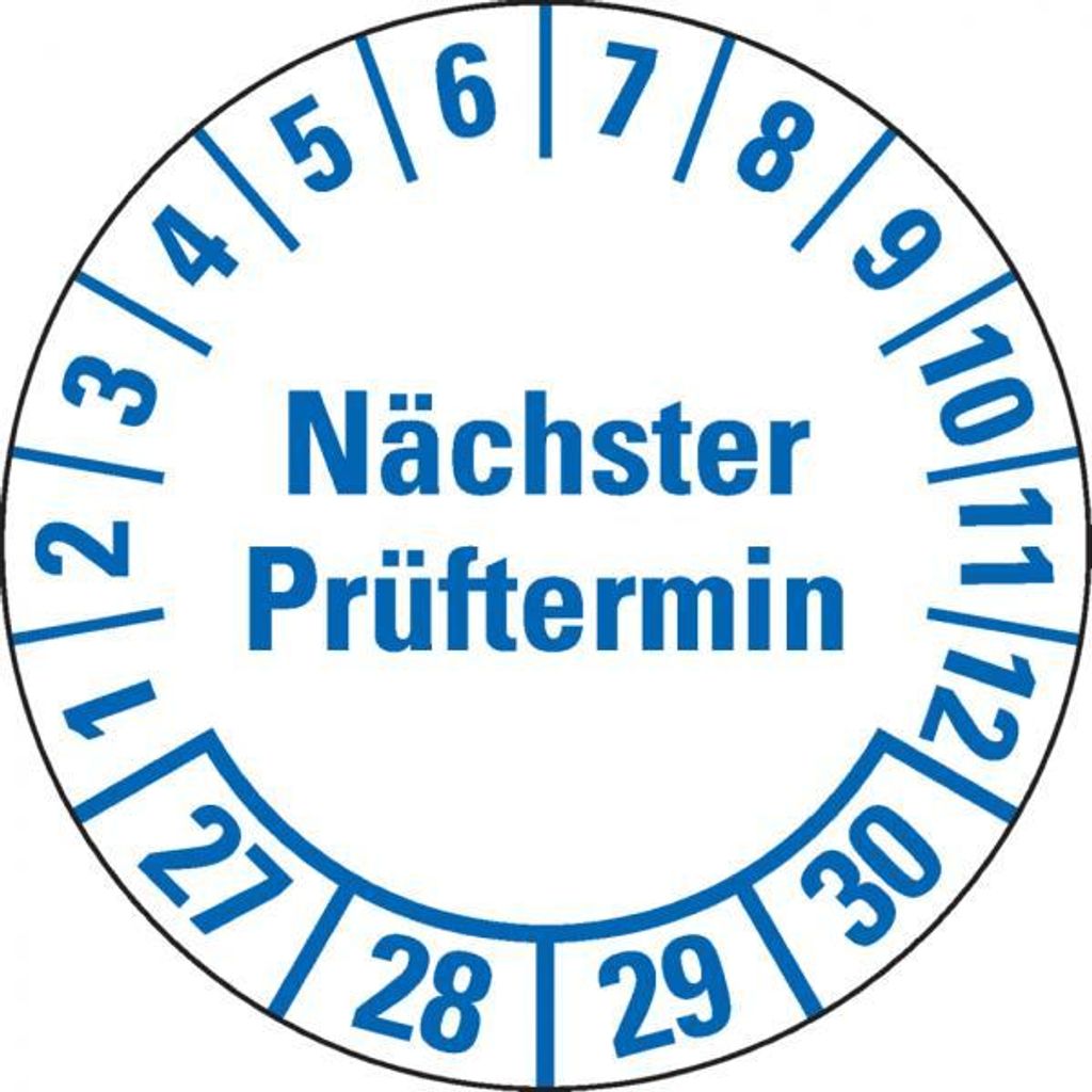 Dreifke Prüfplakette Nächster Prüftermin 27-30, weiß, Folie, Spezialkleber, ...