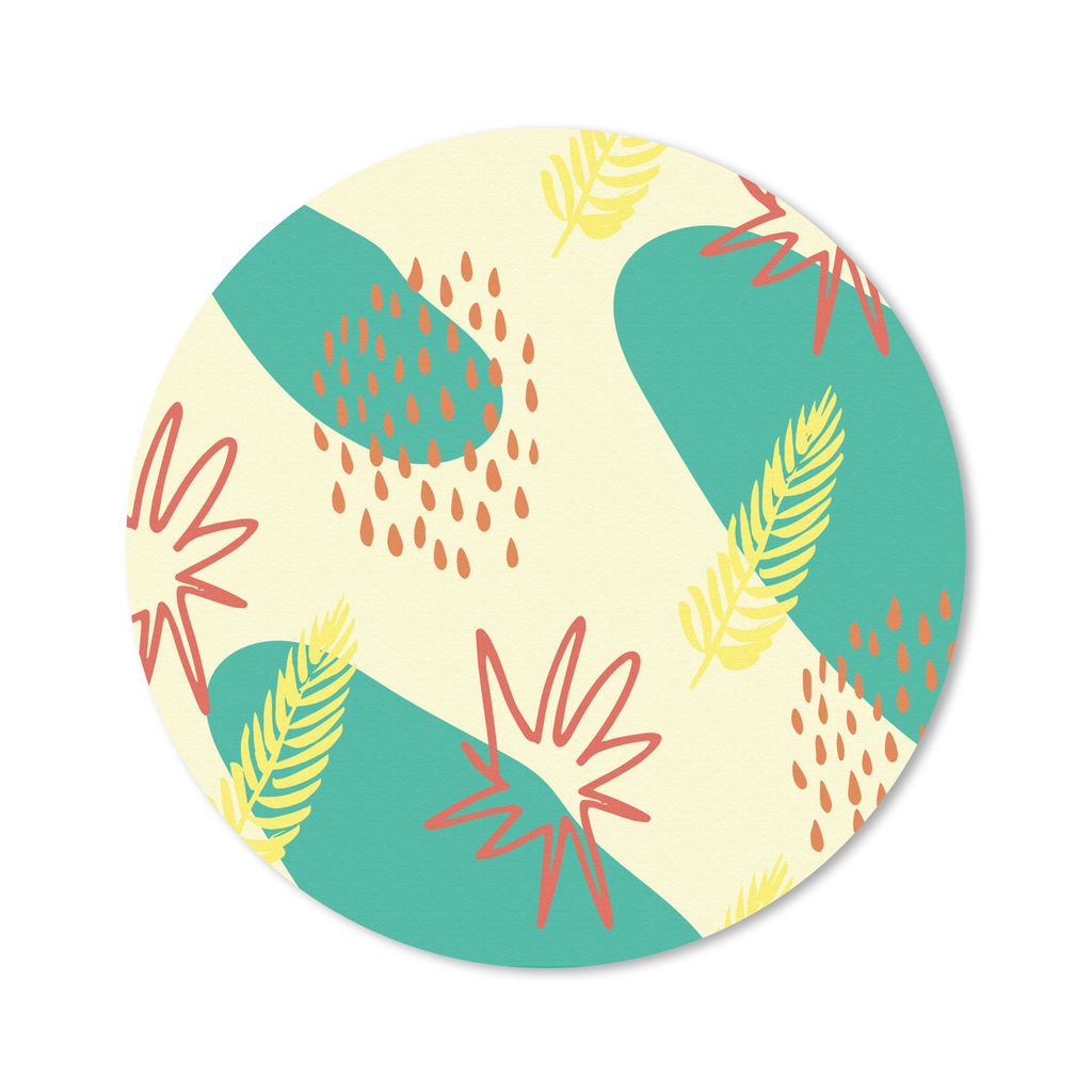 MuchoWow Mauspad Mousepad Sommer - Pflanzen - Blau 20x20 cm - Mousepads - Maus Mat - Pad - Mausunterlage - Schreibtischmatte