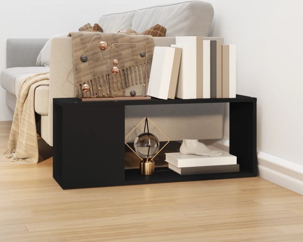 "2026 Promotion" Bücherregal - Standregal - Aktenregal - Schwarz 80x24x32 cm - Holzwerkstoff - Wohnzimmerschrank CC27350