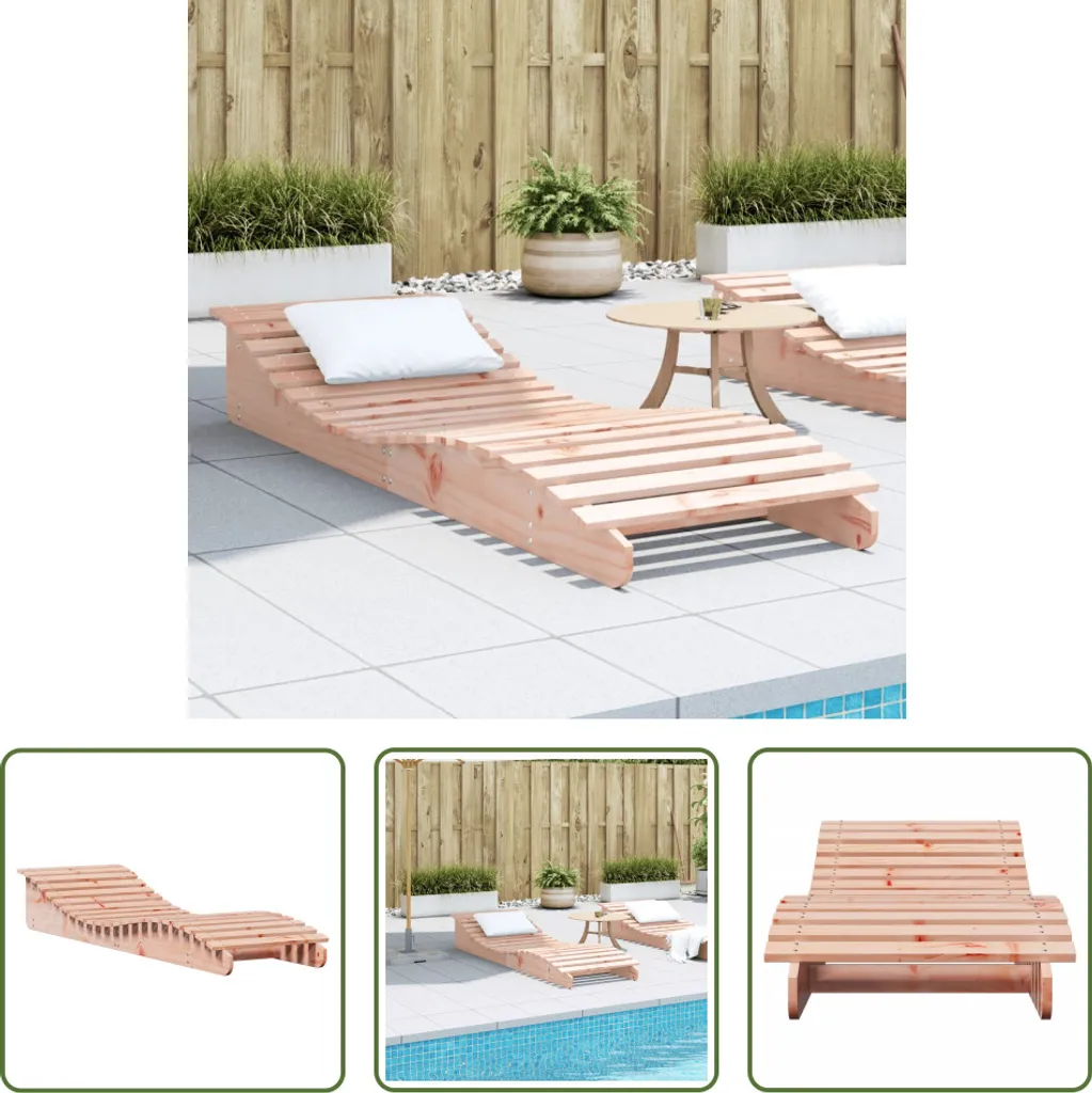 Lettino Prendisole Douglas 205x60 | Sdraio Design S-Shape Giardino e Piscina