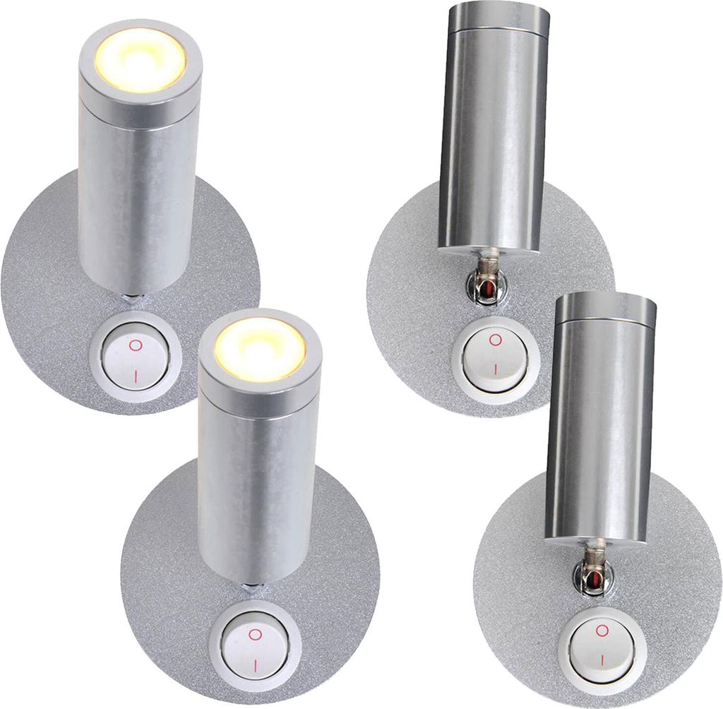 4er Set Wohnwagen Beleuchtung Led Aufbauspot schwenkbar 12v, 120lm, Ø65x65-130mm