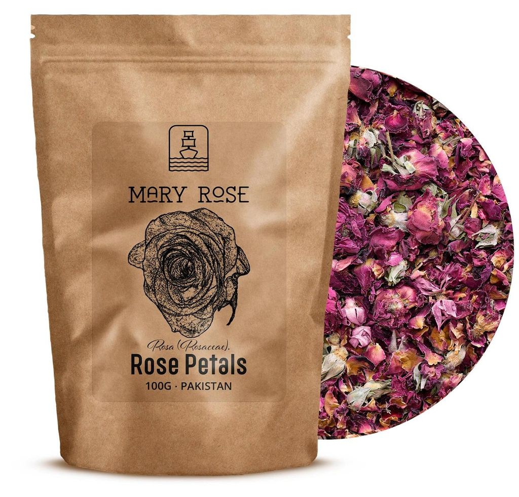 Mary Rose - Essbare Blüten Rote Rosenblätter 100g - 100% Produktbild 