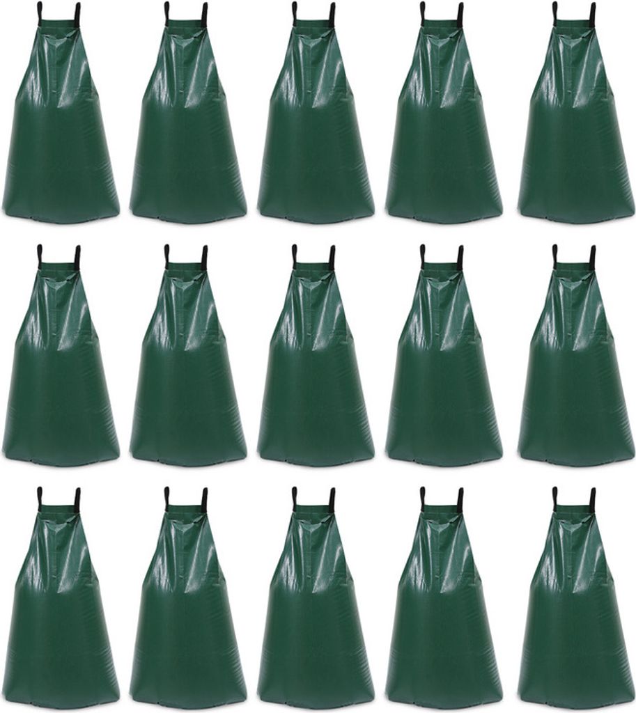 Aopunly Bewässerungssack treebag 15 Stück Bewässerungssack 75L Bewässerungsbeutel Wassersack für Bäume Grün