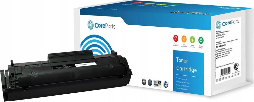 Fornitura Toner CoreParts QI-HP2009 Nero Compatibile HP Q2612A 2000pg
