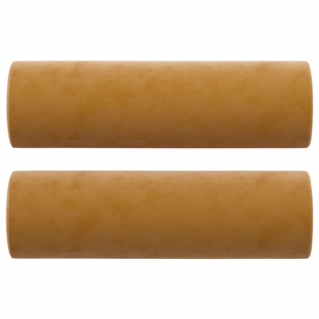 vidaXL Cuscino decorativo 2 pz. Marrone Ø15x50 cm Velluto Immagine del prodotto 
