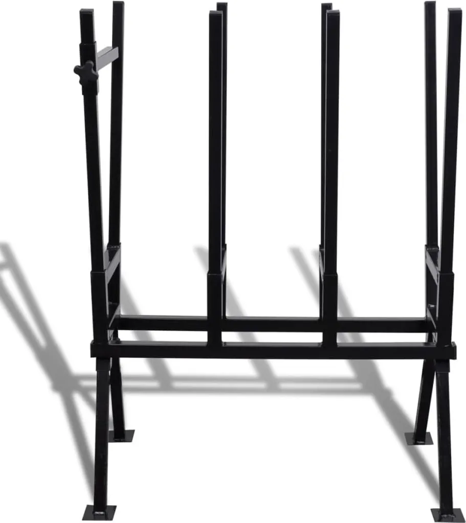 Chevalet de tronçonnage pliable en métal noir pour bois de feu - 2