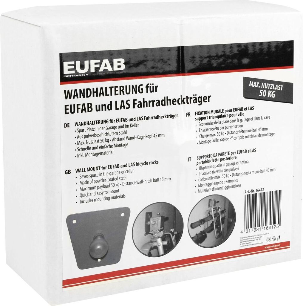 EUFAB 16412 Wandhalterung für Fahrradträger, Tiefe 4,5 cm Produktbild 5