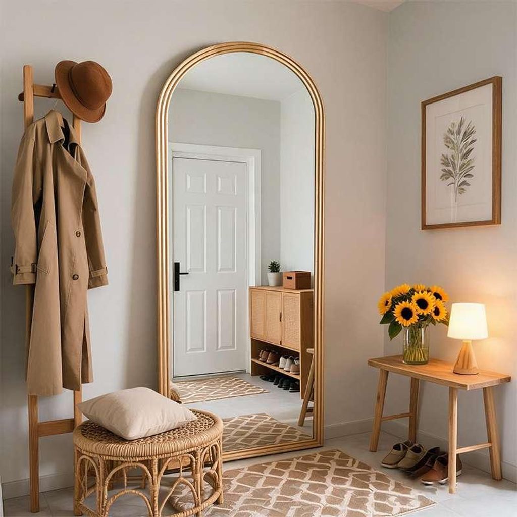 Specchio a figura intera curvo, 160 x 50 cm, cornice in Immagine del prodotto 
