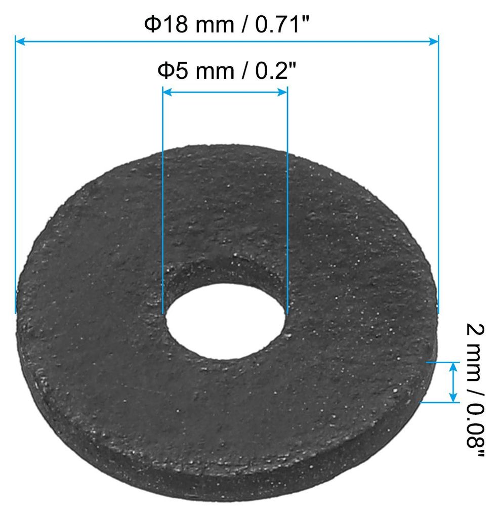M5 Gummi Unterlegscheiben Gummidichtung Rund, 10 Stš¹ck 5mm ID 18mm OD 2mm Dick Flache Unterlegscheiben Set Dichtungsgummi fš¹r Wasserhahnrohr ...