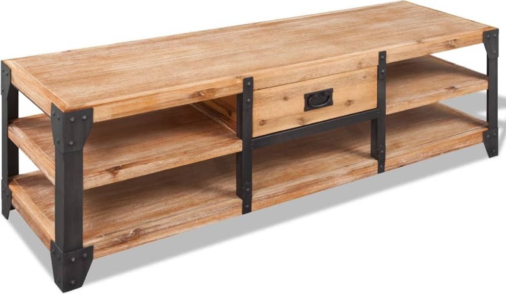 Ankonbej TV-Lowboard Akazienholz Massiv 140 x 40 x 45 cm