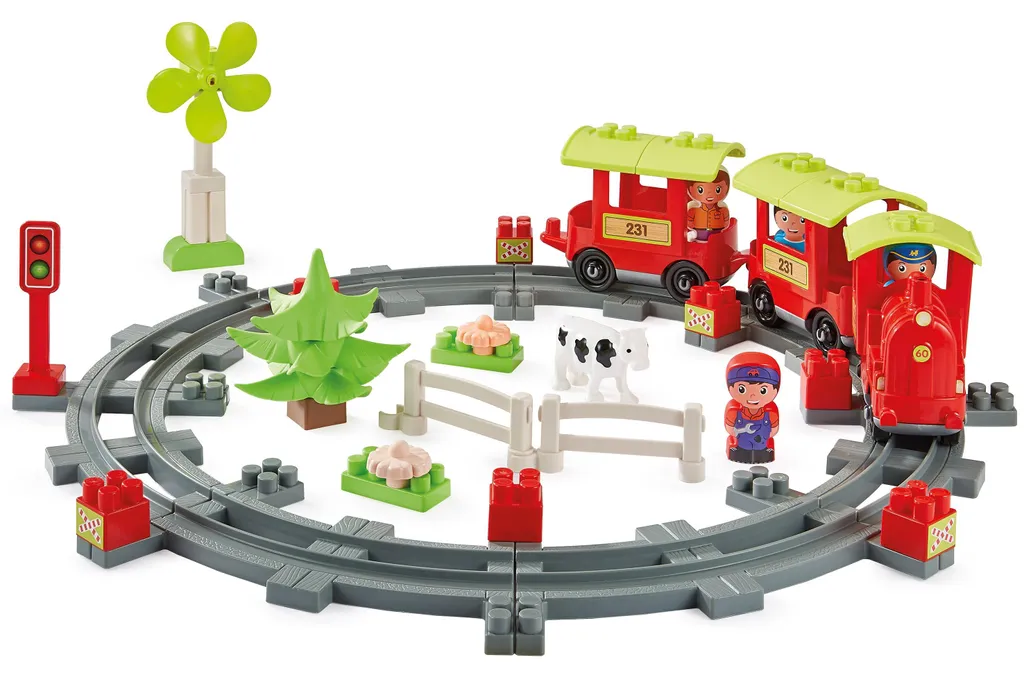 Train Abrick Ecoiffier Landzug : Jouet de Construction Sûr et Sans Petites Pièces