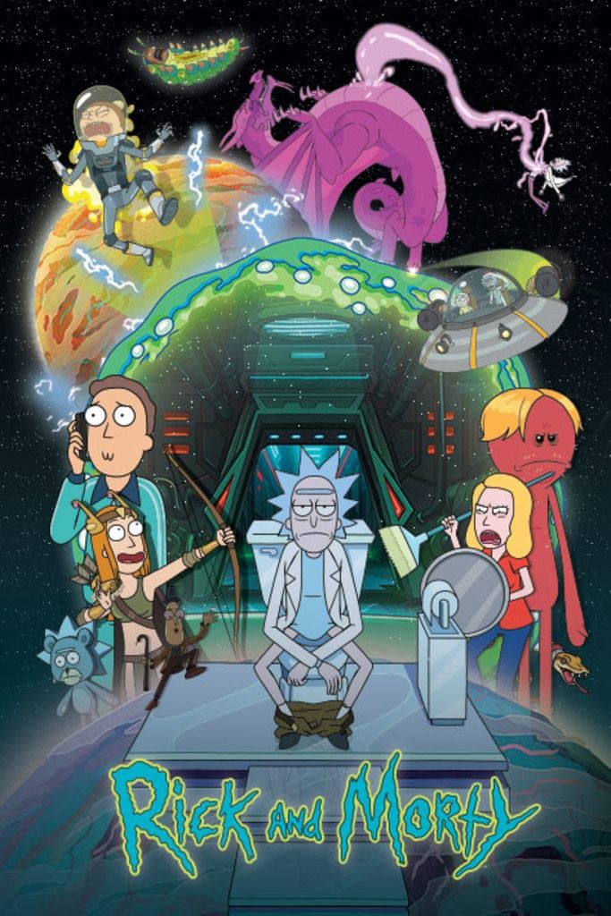 Pyramid Rick and Morty Toilet Adventure Poster 61x91.5cm.