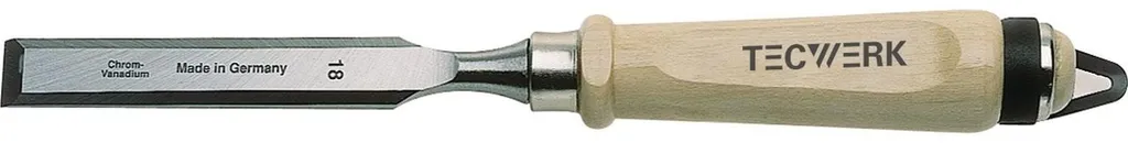 Scalpello largo 10 mm con ghiera in legno di carpine Manico in acciaio Ulmer Form CV