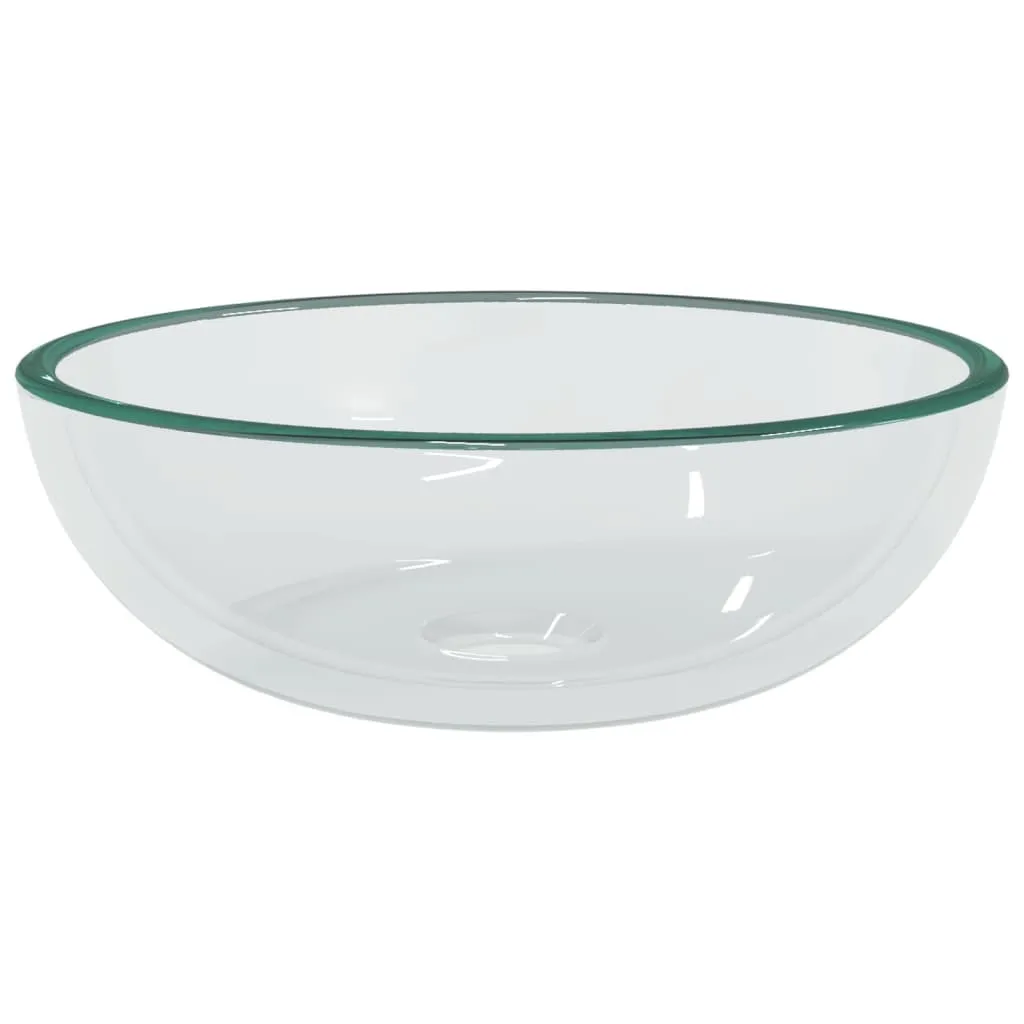 Lavabo circulaire vidaXL verre trempé haute qualité transparent 35cm