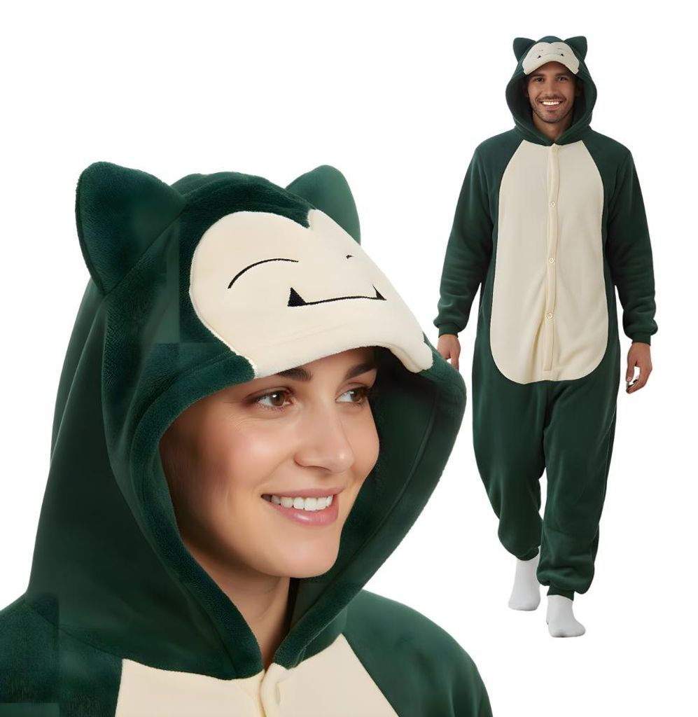 Pyjama Onesie Kigurumi Kostüm für Erwachsene Grün Pokémon Produktbild 