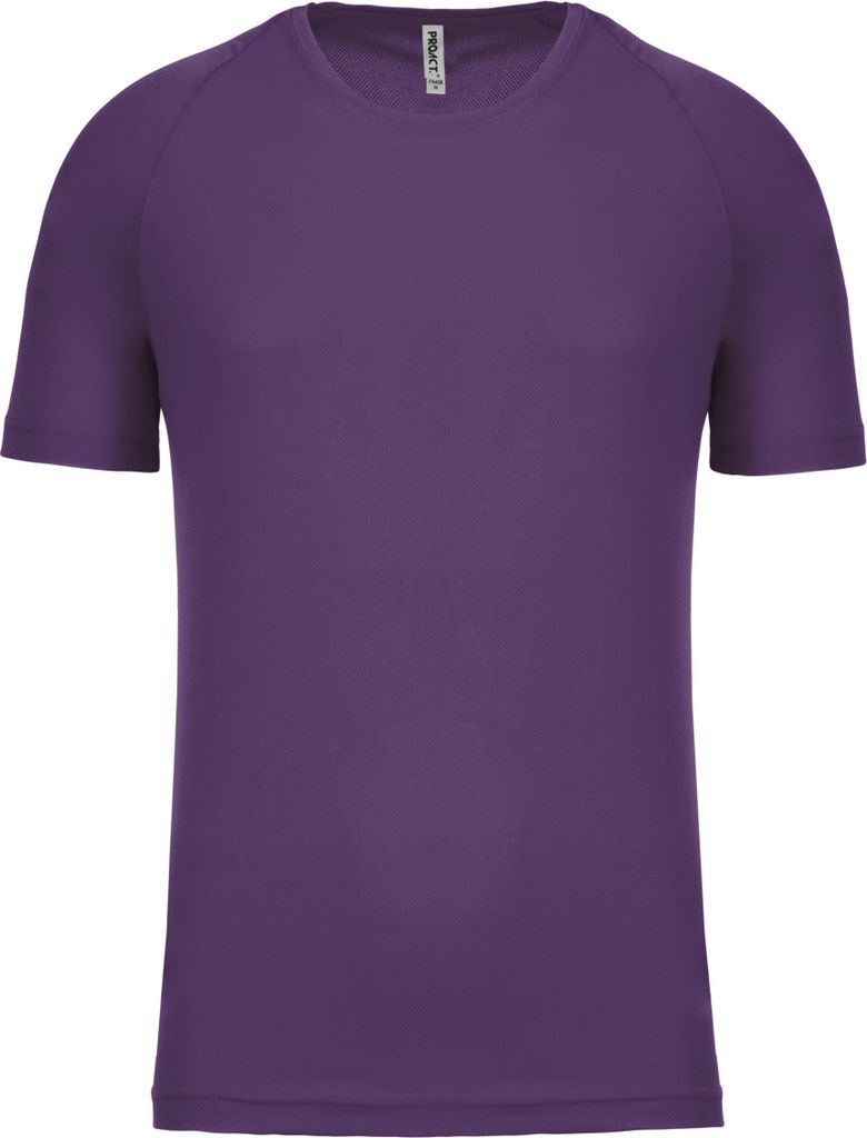 Proact Herren Sport T-Shirt Kurzarm Rundhals Slim Fit Basic Shirt, Größe:M, Farbe:Violet