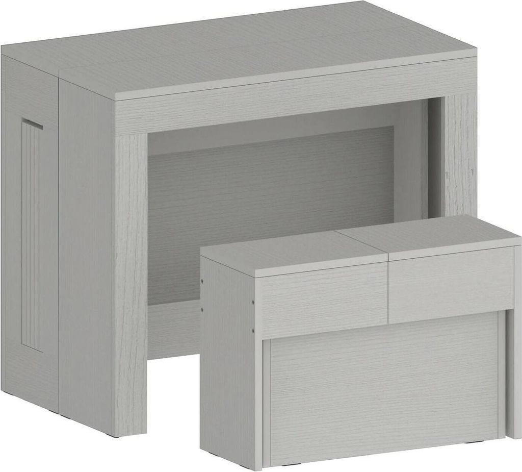 Dmora Tischset Crispin Weiß, ausziehbar, 12 Plätze