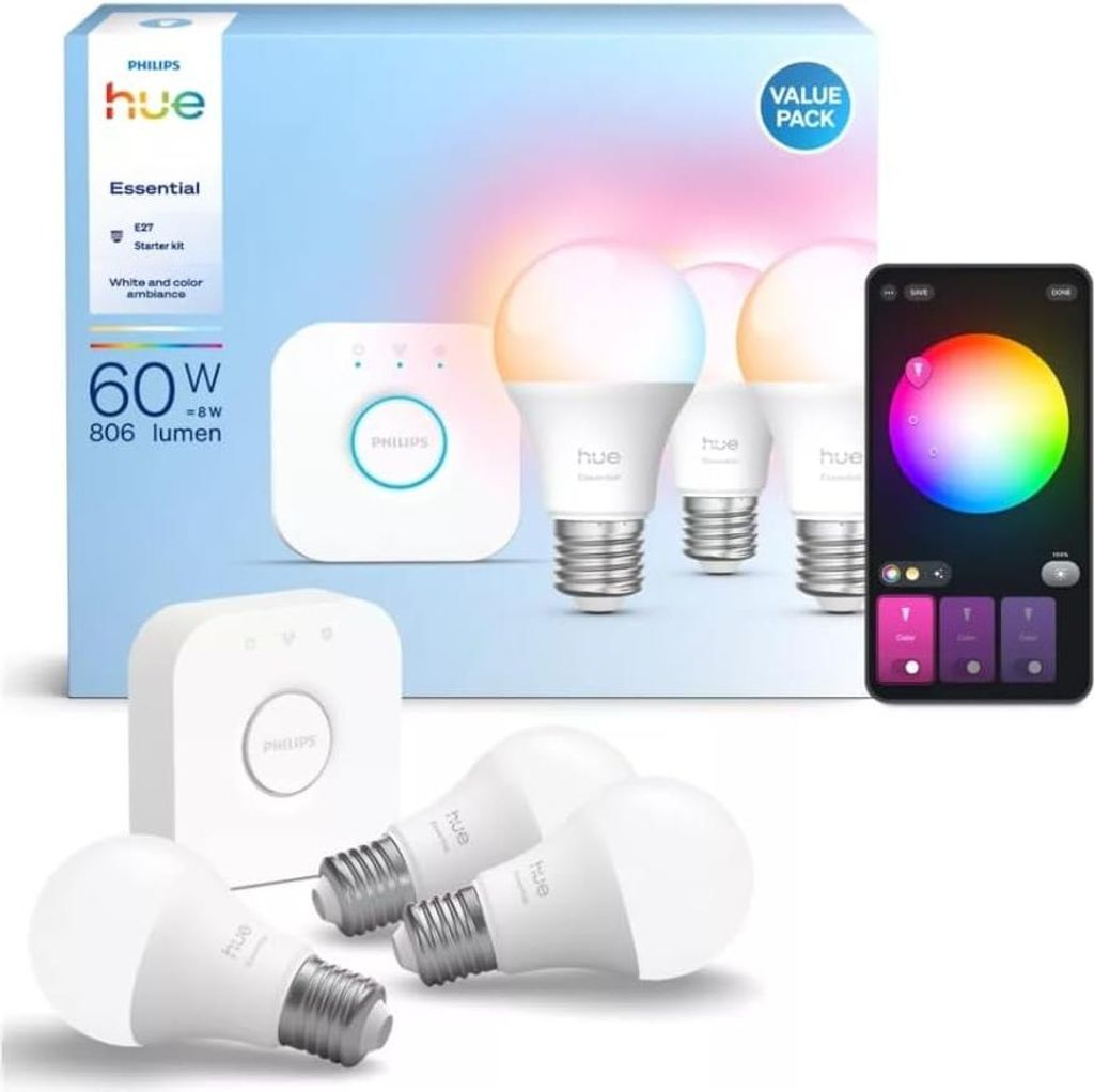 Philips Hue Color 806lm 3個セット Philips Hue White and Color ambiance Basis Starter-Set: 3