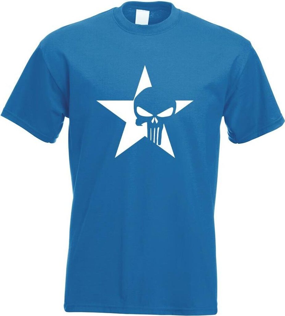 Kiwistar - T-Shirt - royal - US Punisher Stern Star Motiv Bedruckt Funshirt Design Print - mit Motiv Bedruckt - Funshirt Design - Sport - Freizeit ...