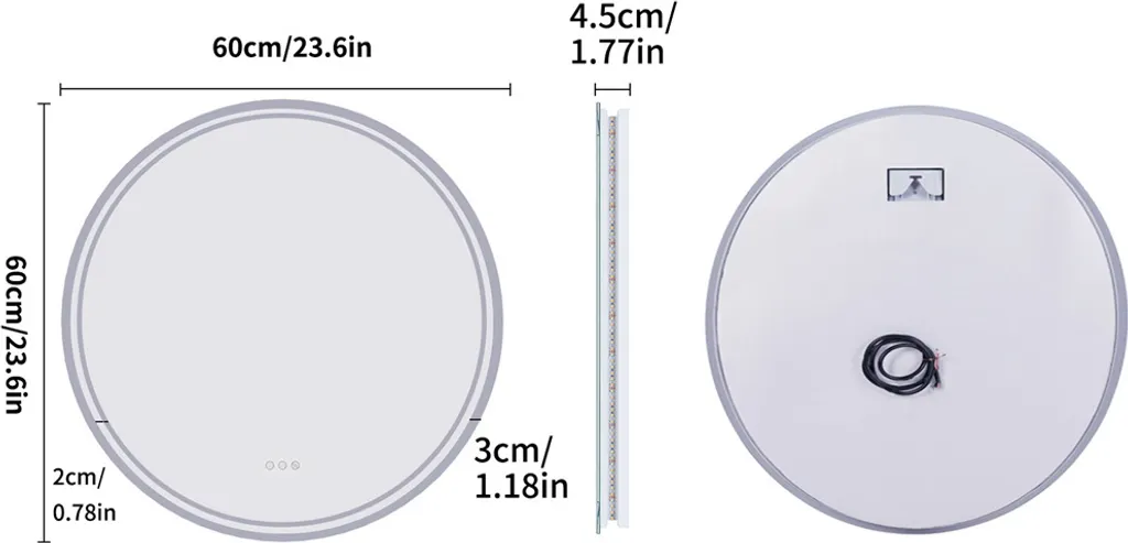 Specchio Bagno LED WISFOR 60cm: Sicurezza e Risparmio Energetico - 15